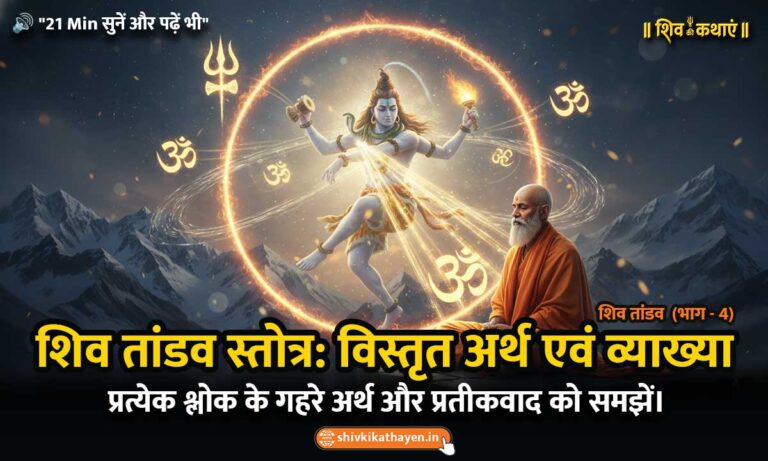एक भक्त शिव तांडव स्तोत्र के गहरे अर्थ का ध्यान कर रहा है | A devotee meditating on the deep meaning (arth) of Shiv Tandav Stotram